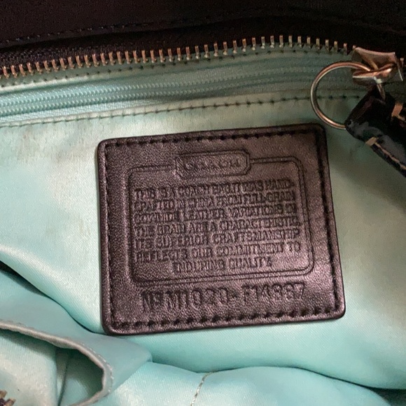 EUC vintage black leather/patent Coach purse - Picture 5 of 8